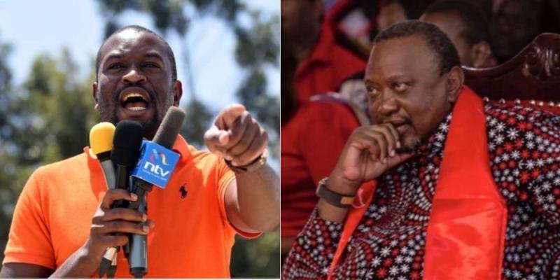 Collage of ODM SG Edwin Sifuna and Former President Uhuru Kenyatta.